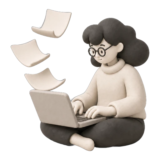 Writer preparing narration content